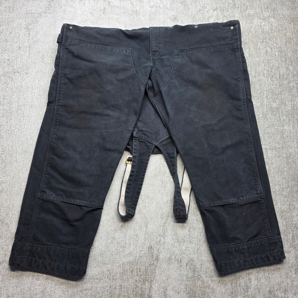 Carhartt Mens Black Duck Canvas Bib Overalls Workwear R01 BLK 40x30 Utility - Picture 7 of 14